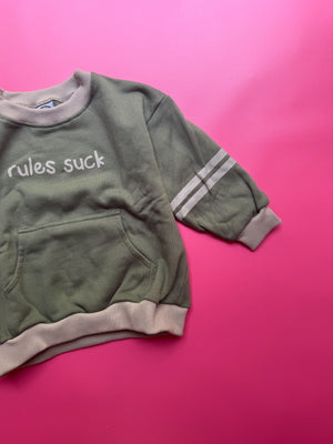 RULES SUCK jumper 〰️ olive