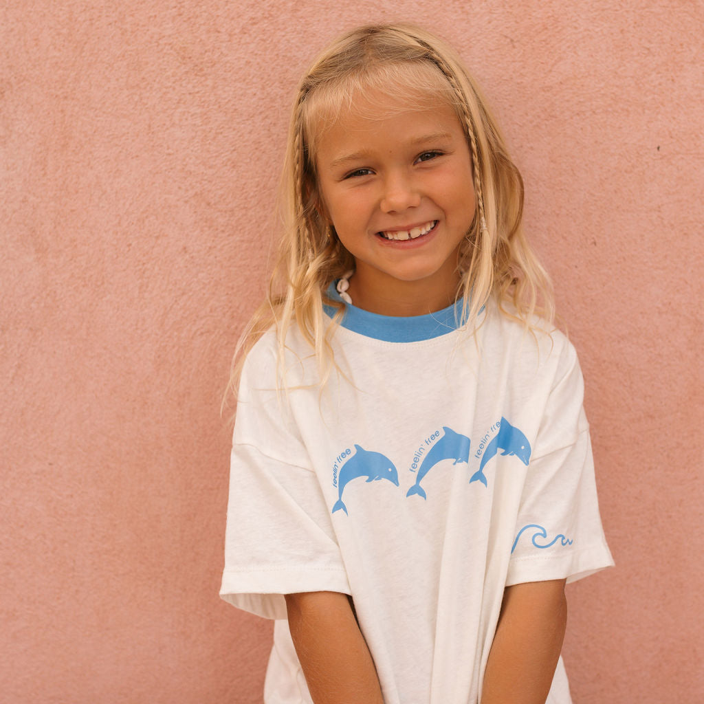FEELIN’ FREE dolphin tee (organic) ~ kids – Nu Natives
