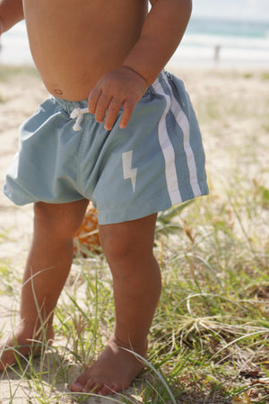 LIGHTNING shorts ~ dusty blue