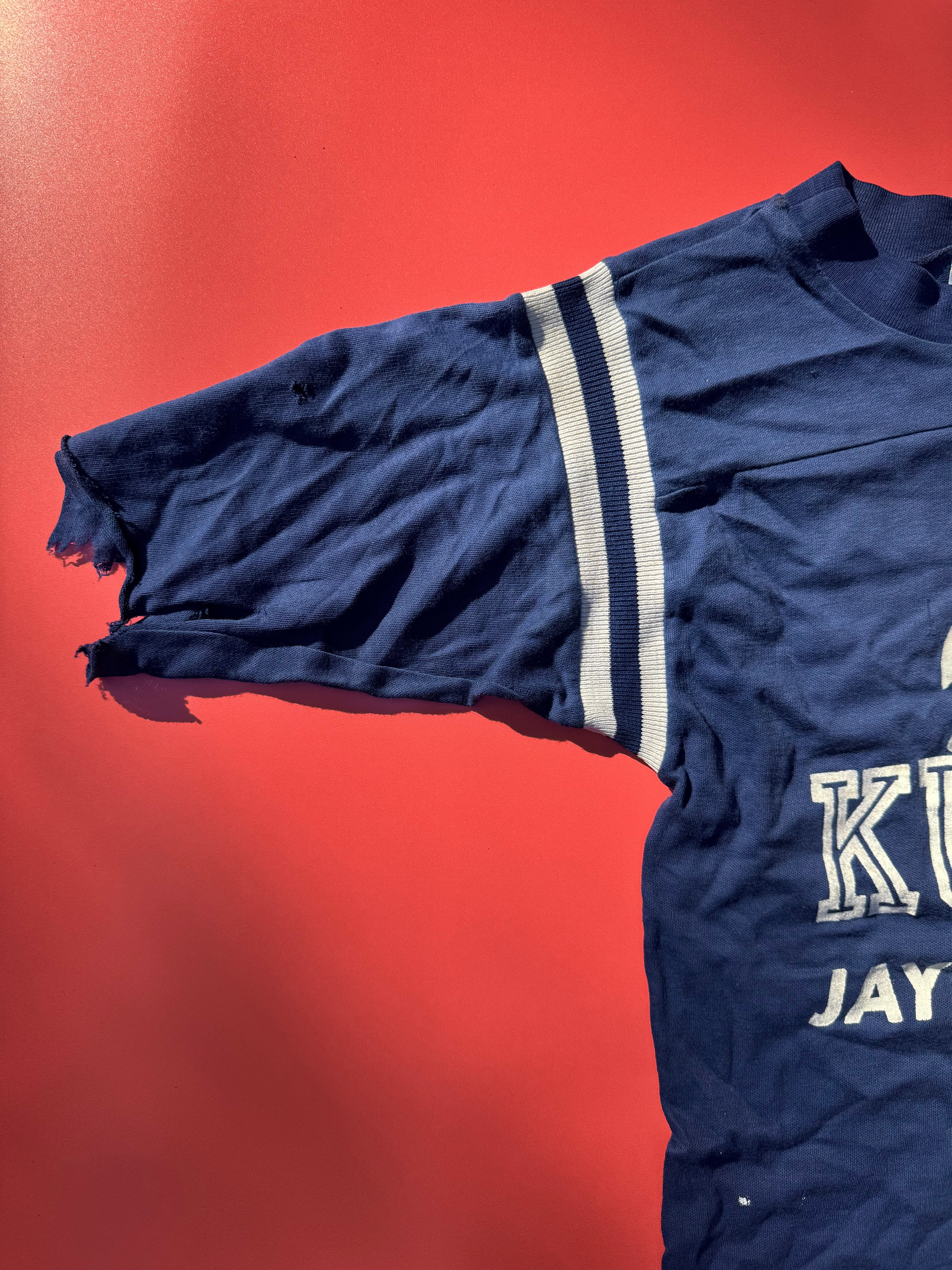 THRASHED JAYHAWKS tee ~ vintage 8-12 yrs