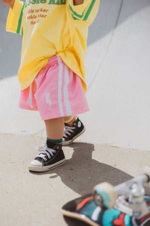 LIGHTNING SHORTS ~ pink/white