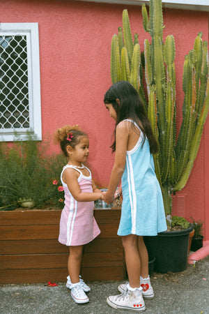 TERRY DRESS ~ pink + blue OCTOBER PRE ORDER