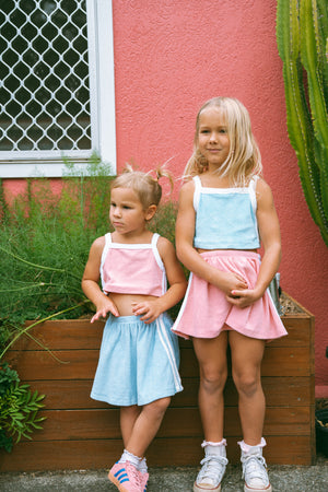 TERRY SKIRT ~ pink + blue OCTOBER PRE ORDER