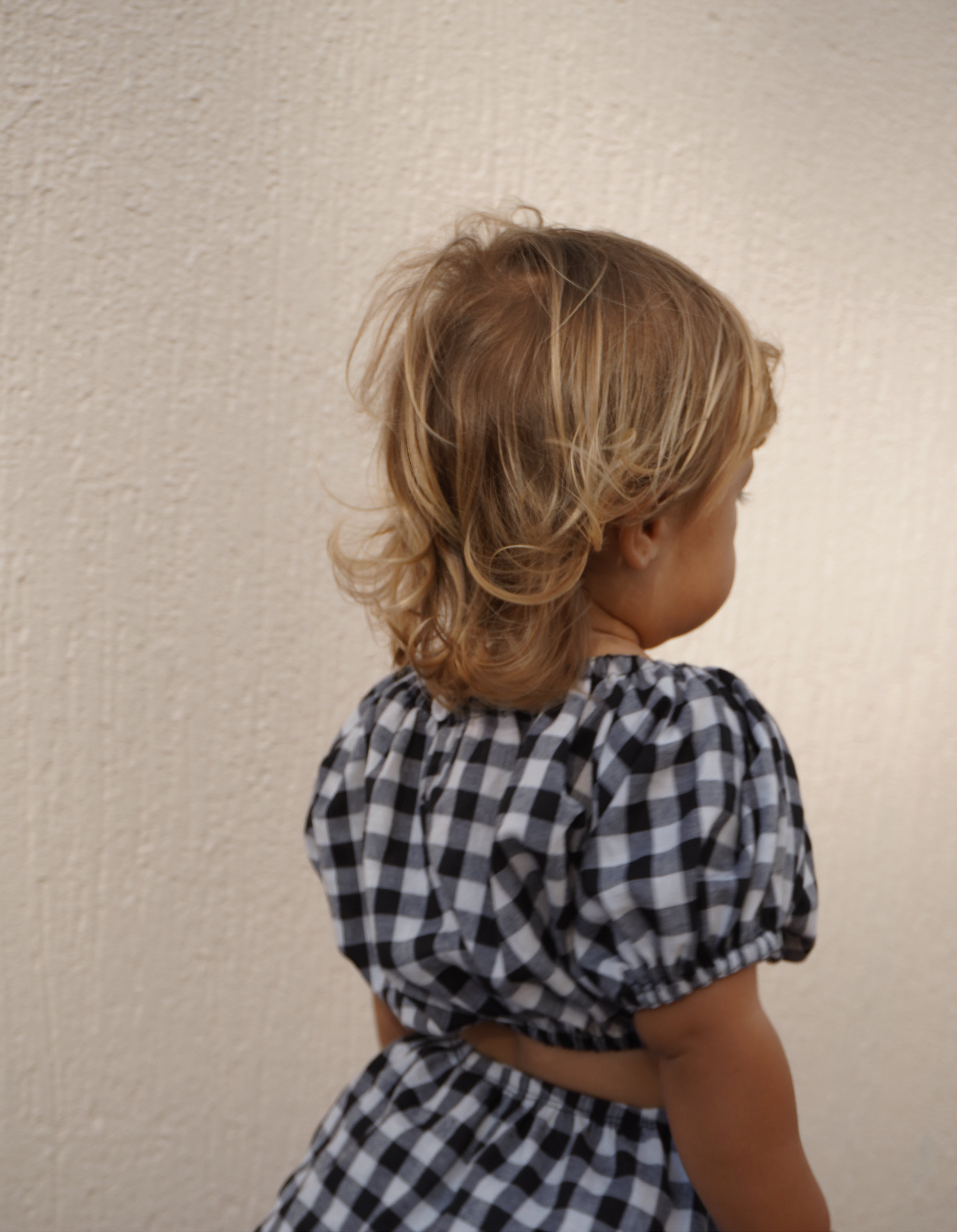 PUFF CROP SET ~ b/w gingham