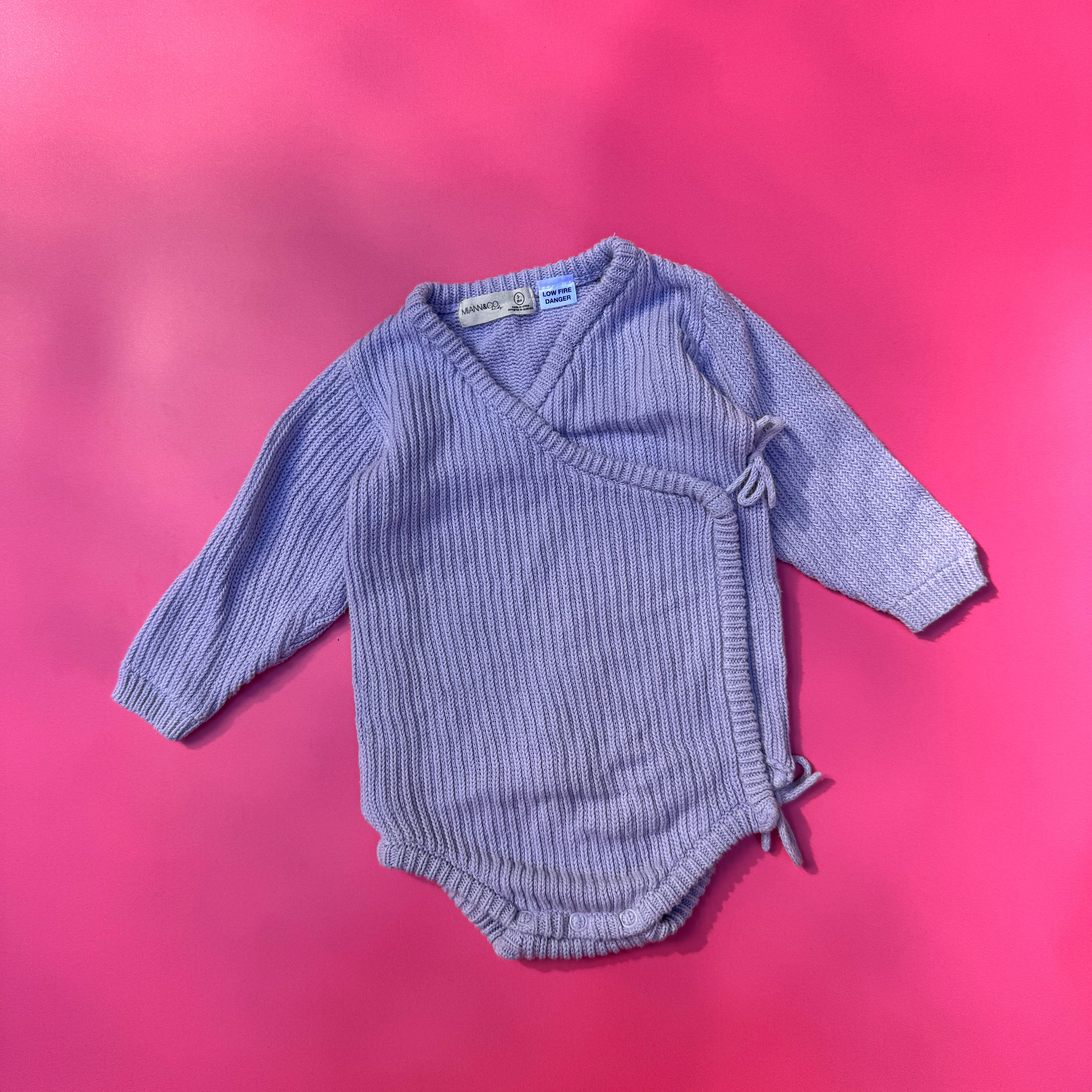 MIANN & CO knit romper ~ pre loved 3-6 months