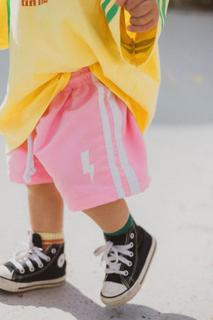 LIGHTNING SHORTS ~ pink/white