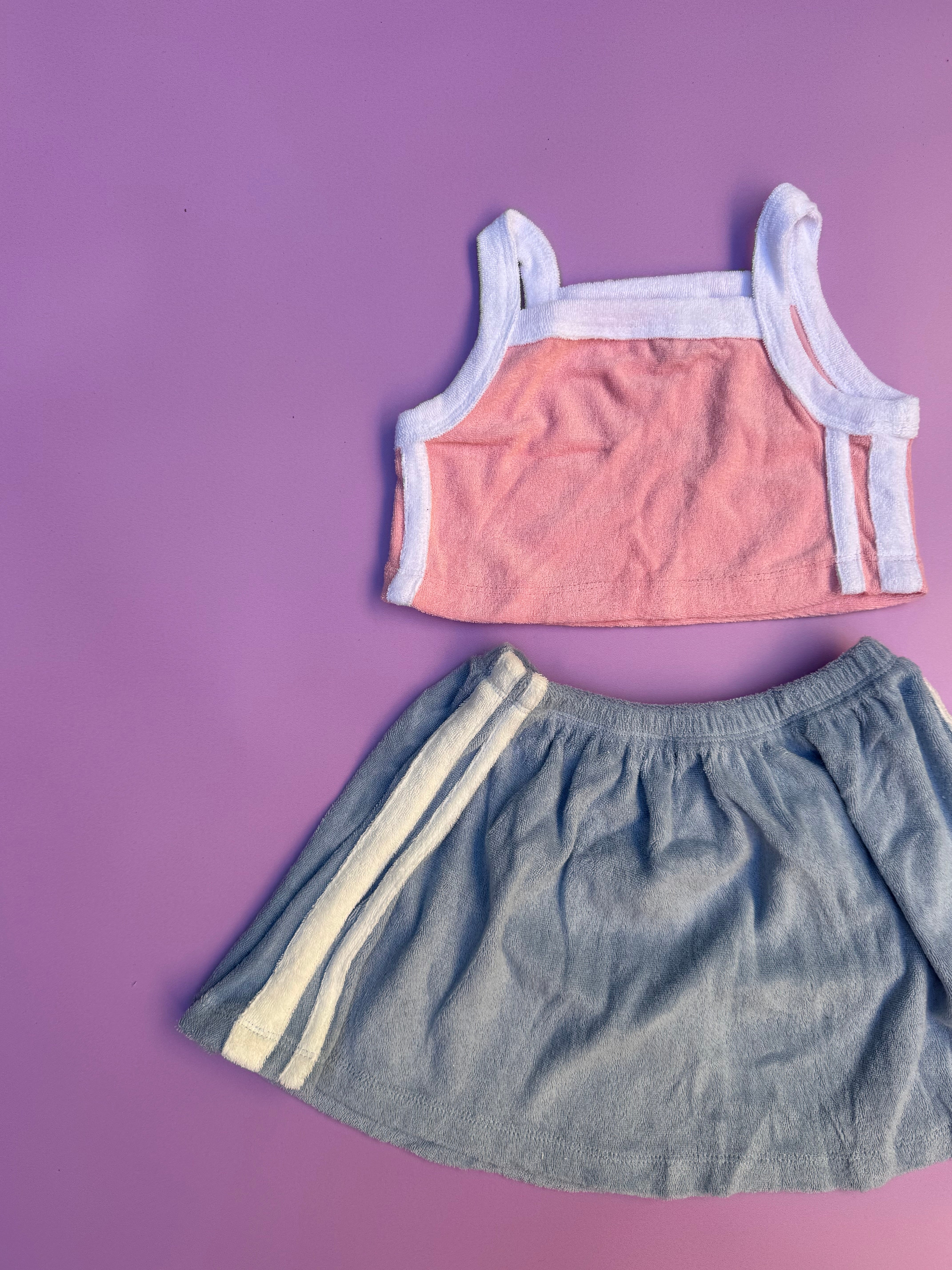 TERRY SKIRT ~ pink + blue OCTOBER PRE ORDER