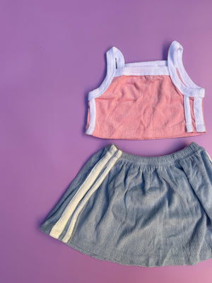 TERRY SKIRT ~ pink + blue OCTOBER PRE ORDER