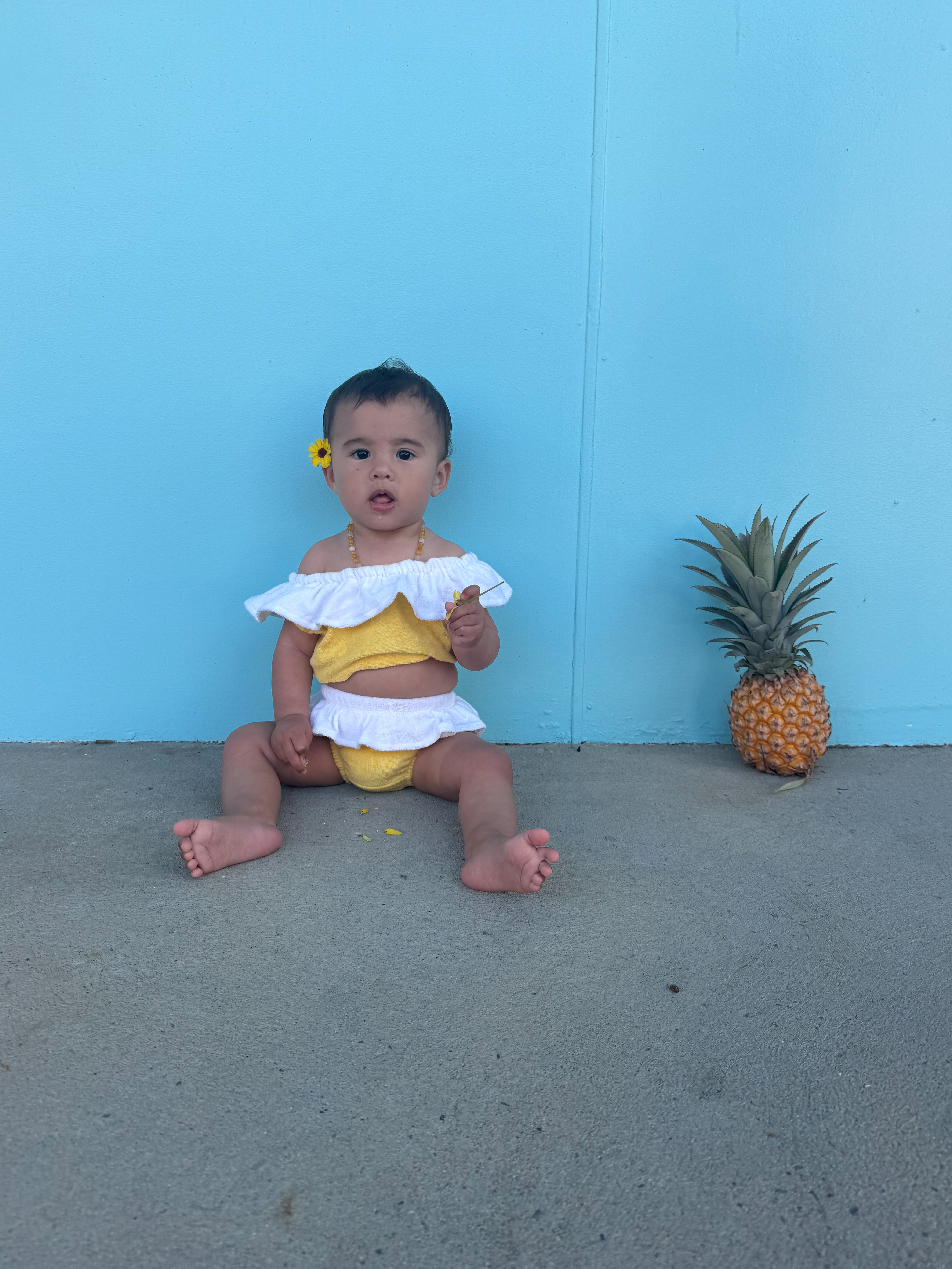 DULCE 4 piece set ~ yellow terry