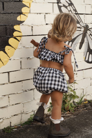 TIE TOP ~ b/w gingham