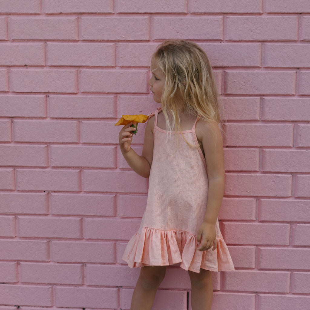 FRANKIE DRESS ~ peachy cotton