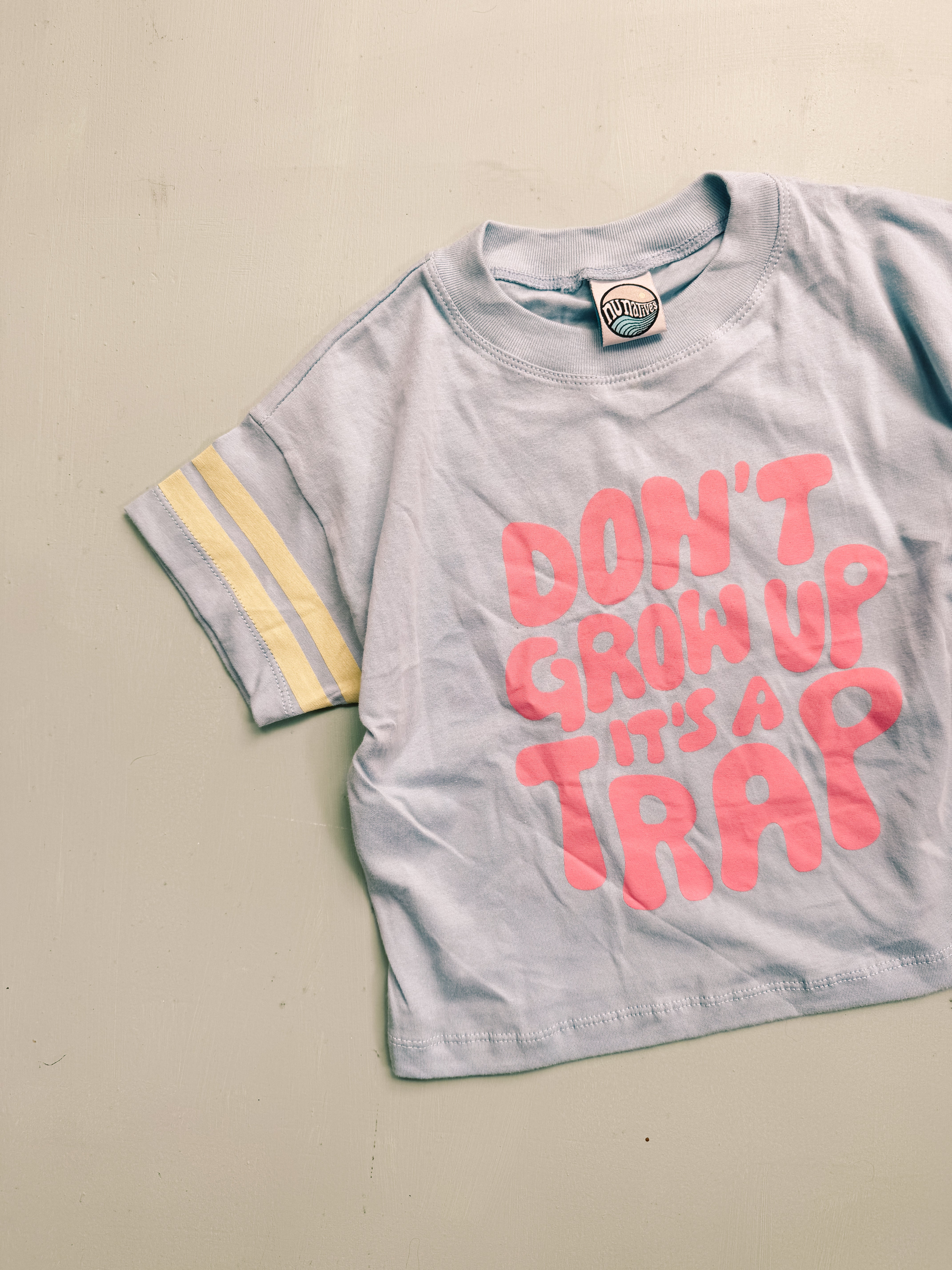 DON’T GROW UP tee ~ sky