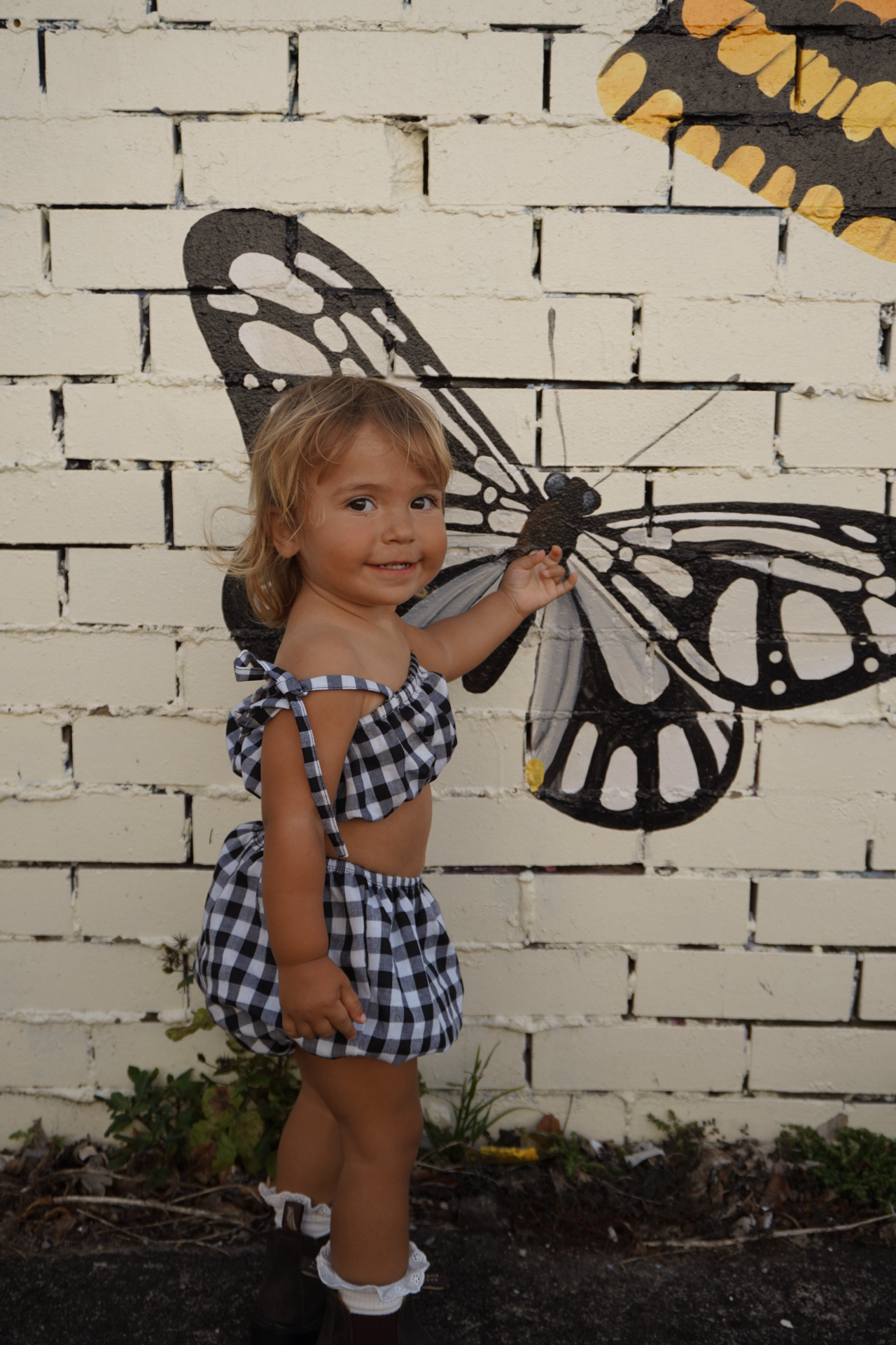 TIE TOP ~ b/w gingham