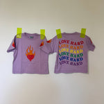 LOVE HARD tee ~ lilac