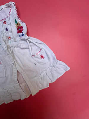 EMBROIDERED COTTON DRESS vintage 1-2 yrs