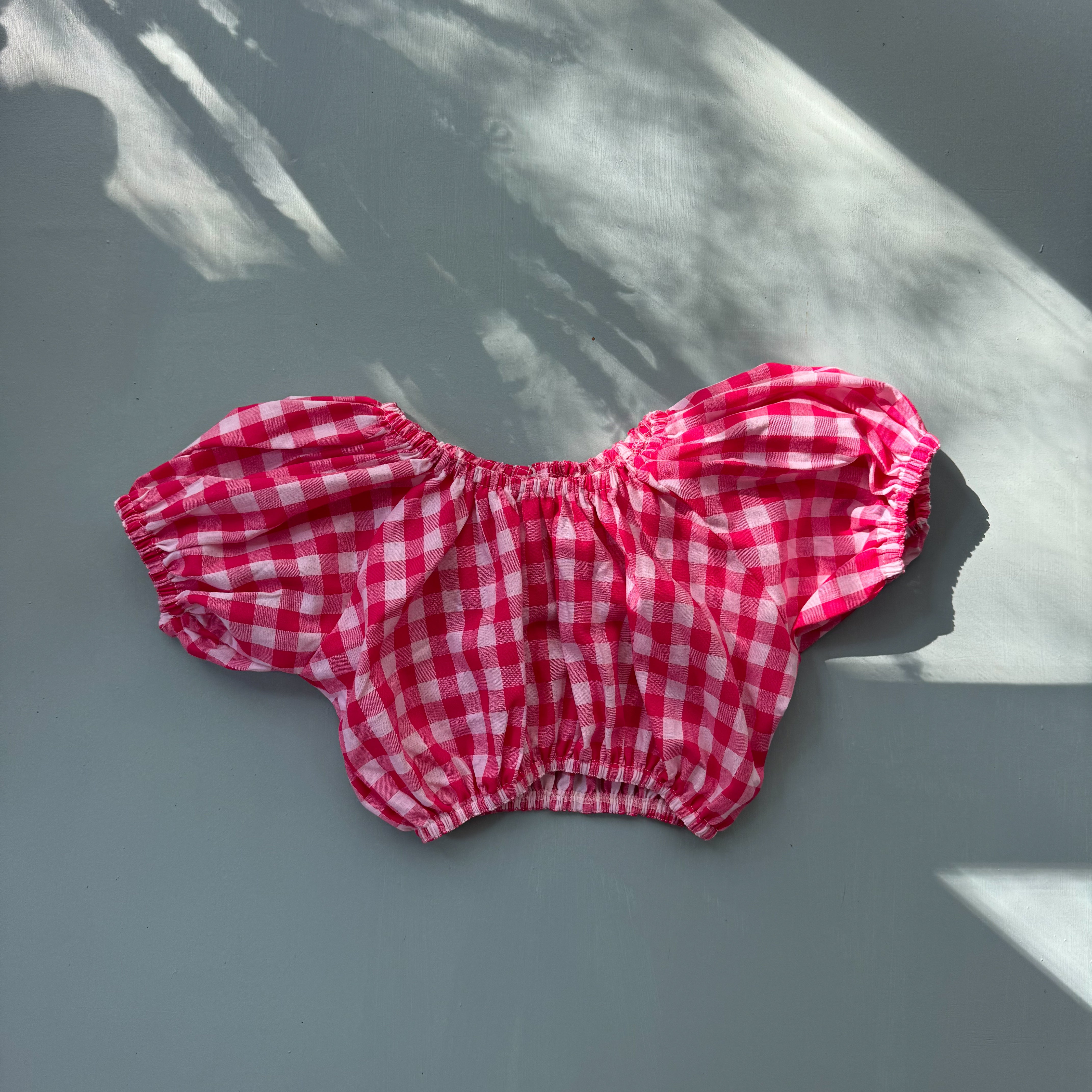 PUFF CROP ~ watermelon gingham