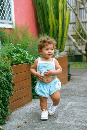 TERRY CROP TANK ~ pink + blue OCTOBER PRE ORDER