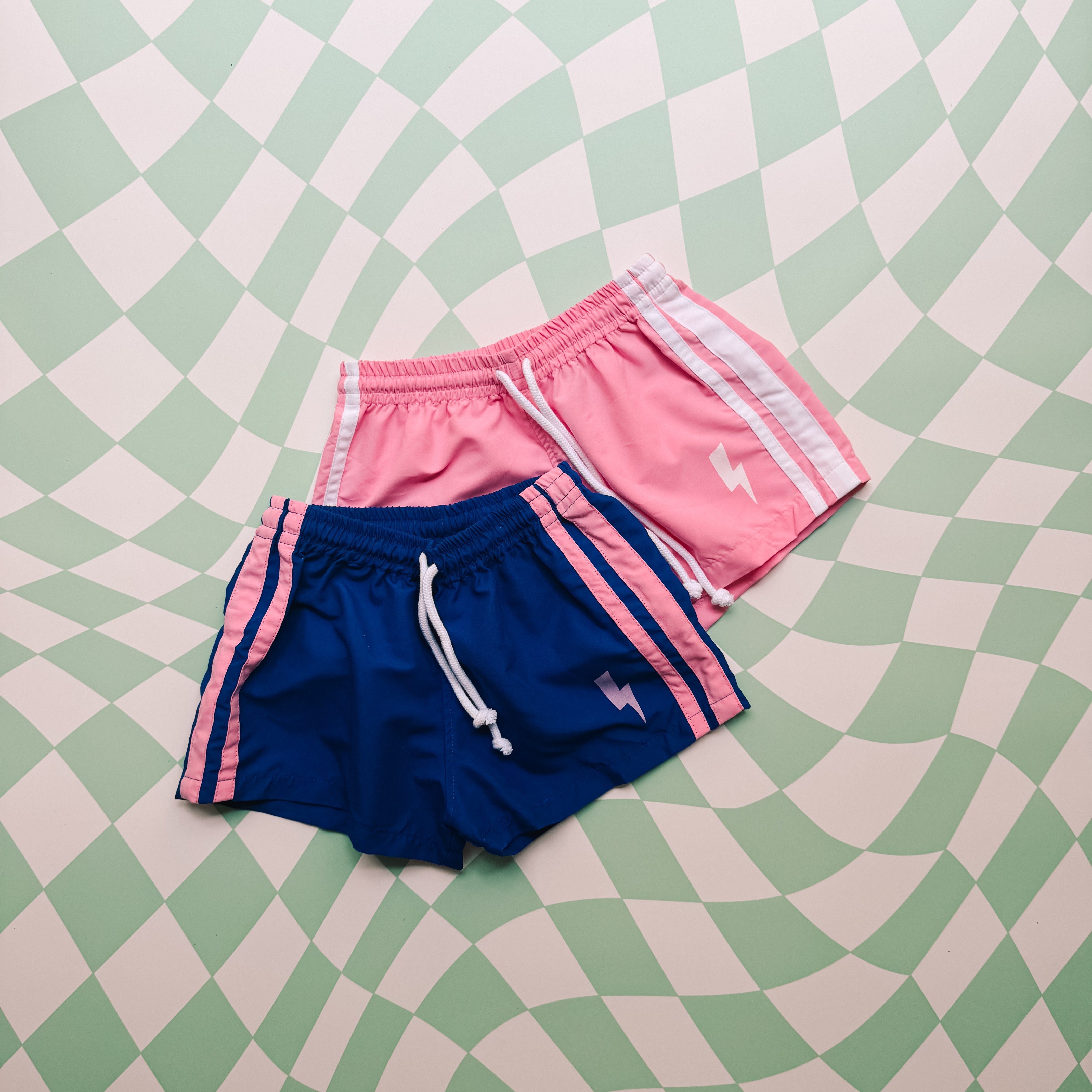 LIGHTNING shorts ~ navy/pink