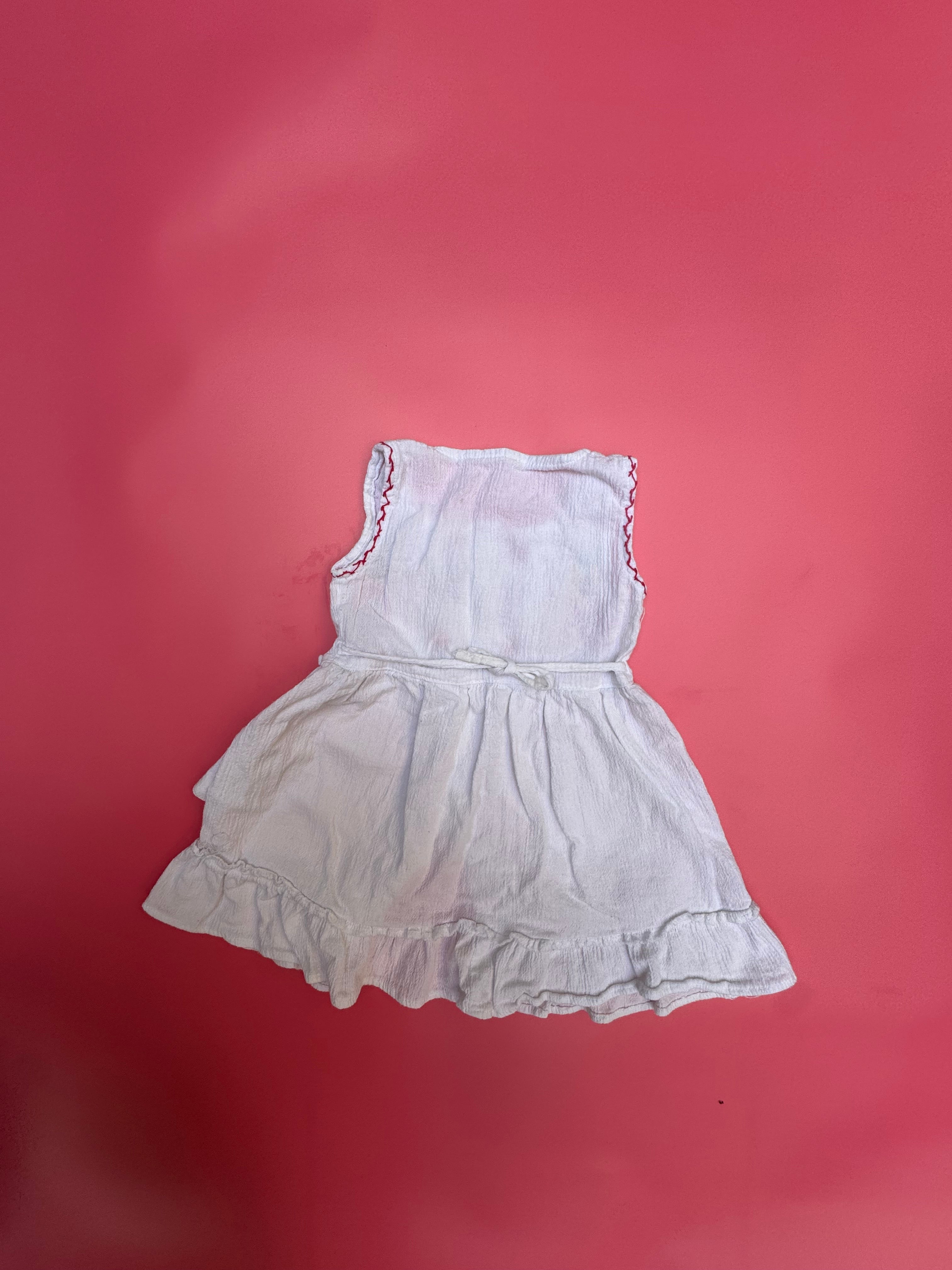 EMBROIDERED COTTON DRESS vintage 1-2 yrs