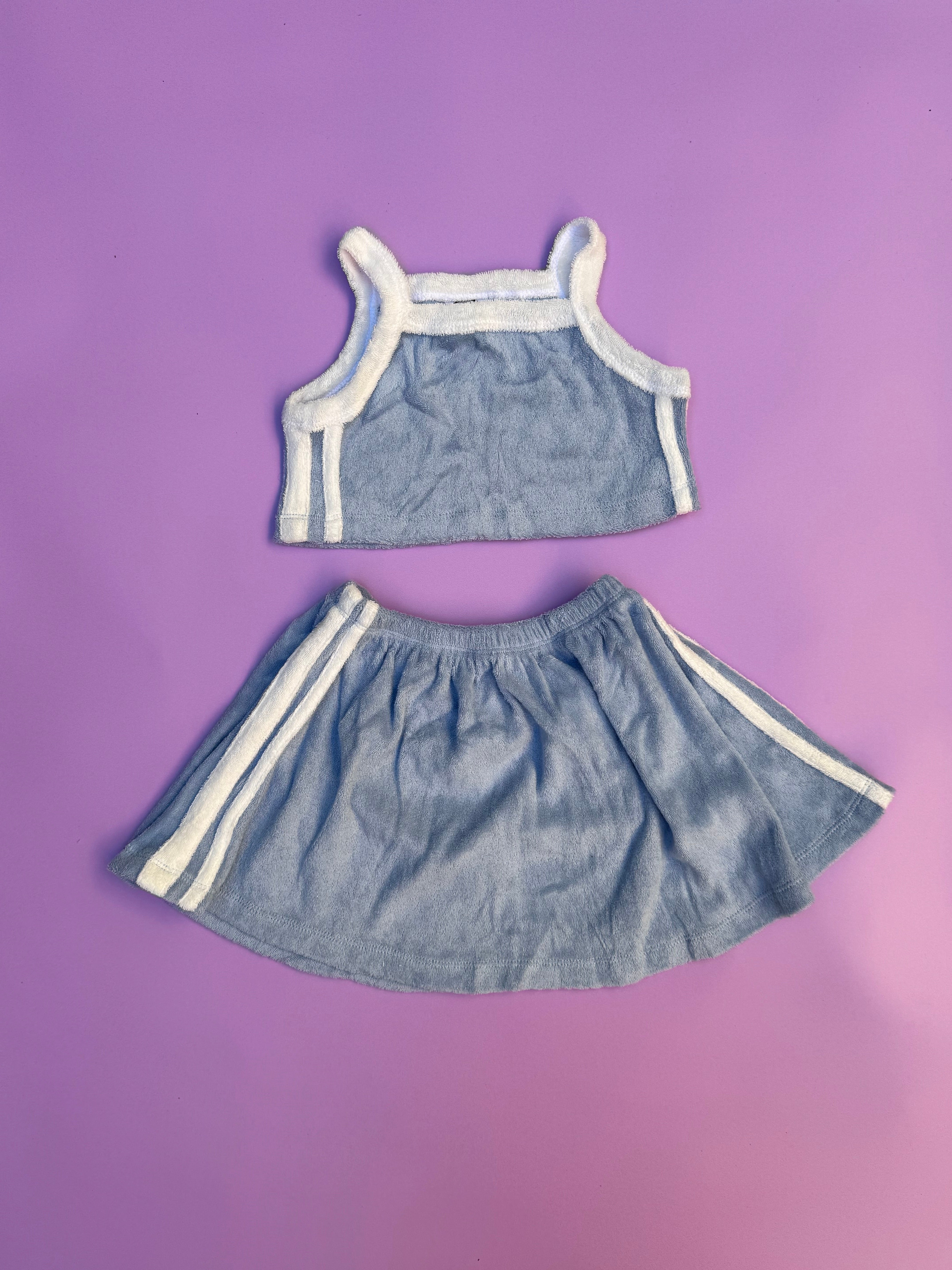 TERRY CROP TANK ~ pink + blue OCTOBER PRE ORDER