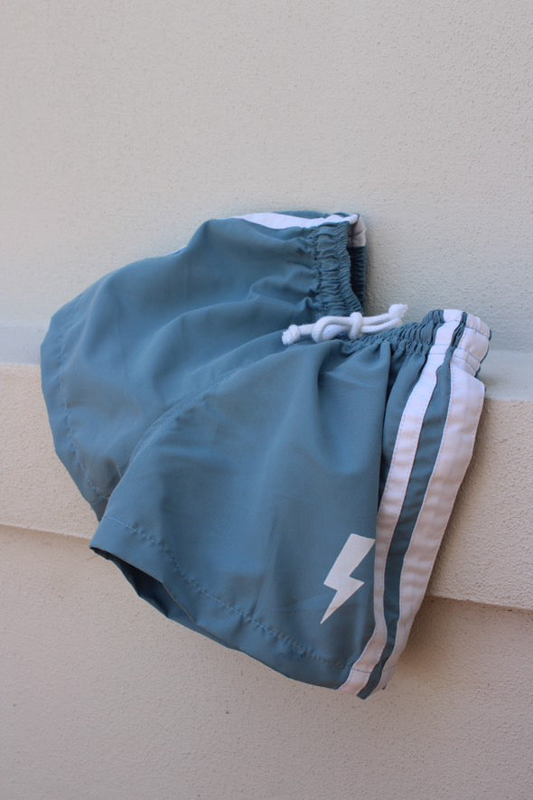 LIGHTNING shorts ~ dusty blue