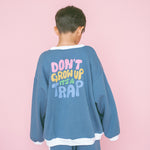 DON’T GROW UP jumper 〰️ vintage blue