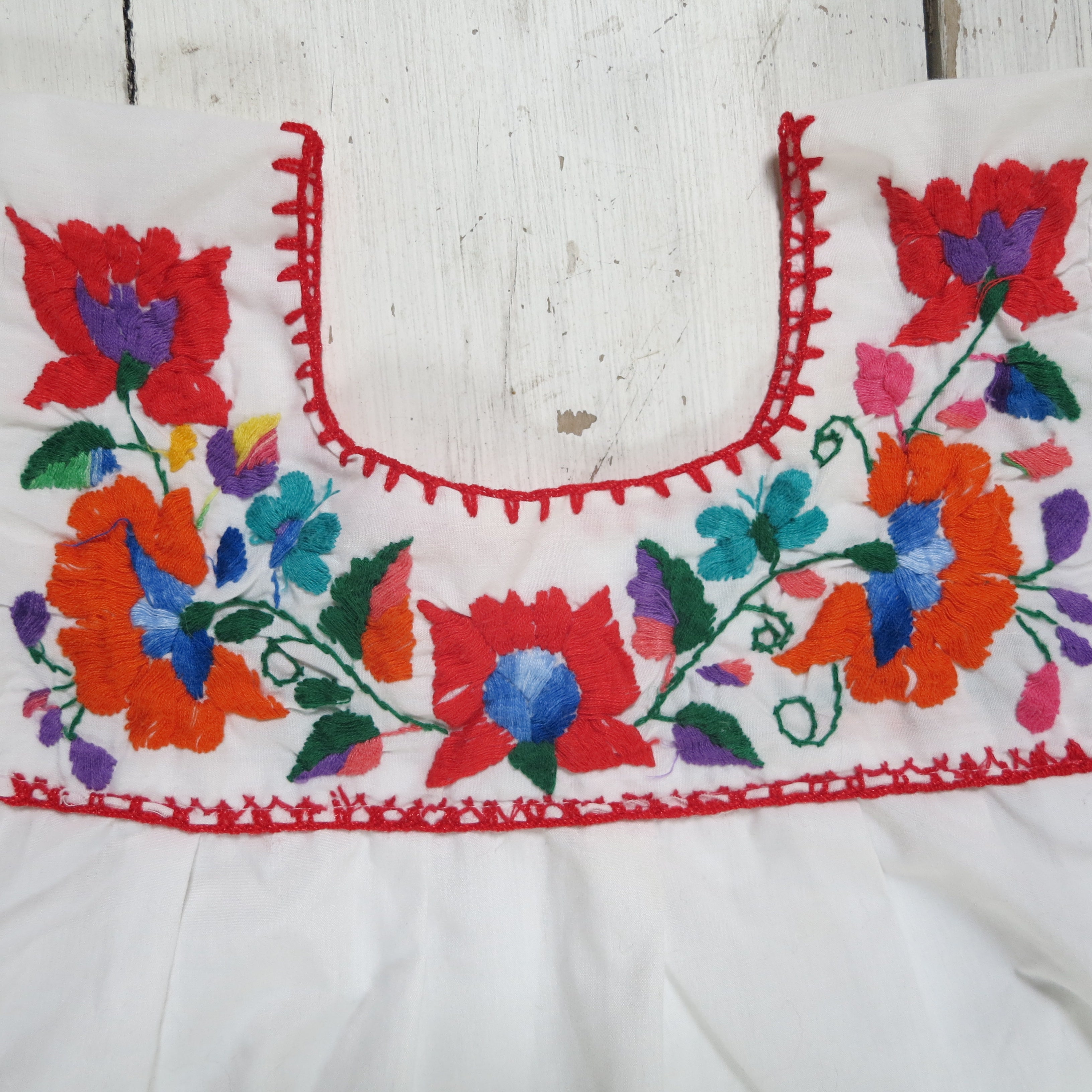 VINTAGE mexican embroidered top (size 7-8) or dress (size 4-5)